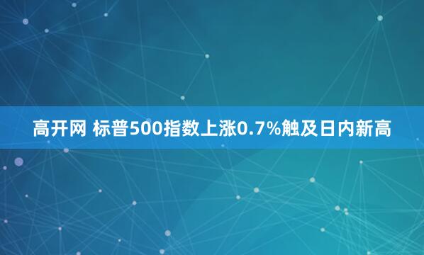 高开网 标普500指数上涨0.7%触及日内新高